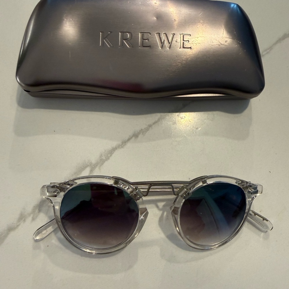 KREWE Transparent Frame with Blue Lenses Sunglasses